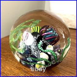 Mark Eckstrand Coral Reef Aquarium Art Glass Paperweight Large 4 1992