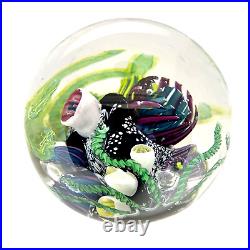 Mark Eckstrand Coral Reef Aquarium Art Glass Paperweight Large 4 1992