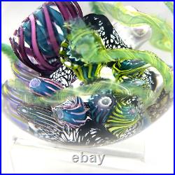 Mark Eckstrand Coral Reef Aquarium Art Glass Paperweight Large 4 1992