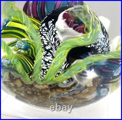 Mark Eckstrand Coral Reef Aquarium Art Glass Paperweight Large 4 1992