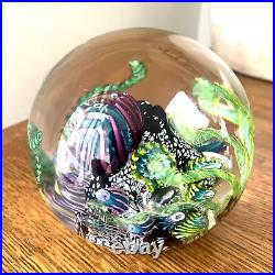 Mark Eckstrand Coral Reef Aquarium Art Glass Paperweight Large 4 1992