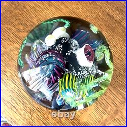 Mark Eckstrand Coral Reef Aquarium Art Glass Paperweight Large 4 1992