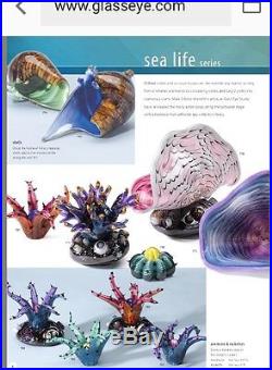 Mark Eckstrand Glass Eye Studio Sea Anemone Art Glass Paperweight
