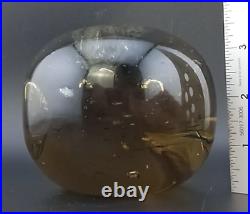 Massive 3.75LB Chaos Bubble Amber Art Glass Round Orb Paperweight Amazing