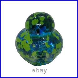 Matthew Paskiet Signed Art Glass Blue Bird Paperweight Collectible