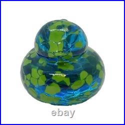 Matthew Paskiet Signed Art Glass Blue Bird Paperweight Collectible