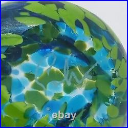 Matthew Paskiet Signed Art Glass Blue Bird Paperweight Collectible