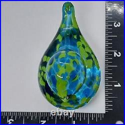 Matthew Paskiet Signed Art Glass Blue Bird Paperweight Collectible