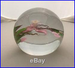 Mayauel Ward Iris / Orchid Large Paperweight Signed Dated