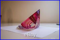 Michael David and Kit Karbler Art Glass Geometric Design Paperweight Sculpture