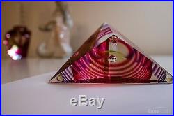 Michael David and Kit Karbler Art Glass Geometric Design Paperweight Sculpture