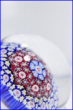 Mid Century Art Glass MURANO Millefiori Multicolor Cane Paperweight