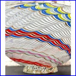 Mid-Century Dino Martens Attributed Italian Wavy Ribbon Art Glass Bowl