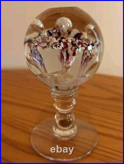 Millville Art Glass Double Umbrella Elongated Footed Pedestal Paperweight