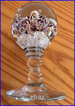 Millville Art Glass Double Umbrella Elongated Footed Pedestal Paperweight