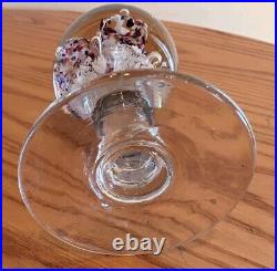 Millville Art Glass Double Umbrella Elongated Footed Pedestal Paperweight