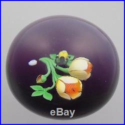 Modern Baccarat Limited Edition Paperweight Yellow Peonies