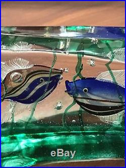 Murano Art Glass Fish Aquarium Paperweight Sculpture