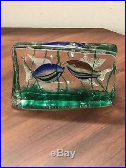 Murano Art Glass Fish Aquarium Paperweight Sculpture