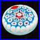 Murano-Art-Glass-Paperweight-Round-Heavy-Italy-Red-Hearts-Blue-White-Flowers-3W-01-hsf
