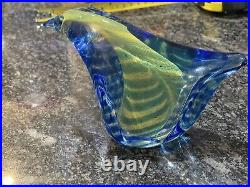 Murano Art Glass PolarBear Figurine Paperweight Blue Italy MCM Hand Blown