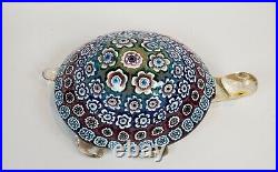 Murano Art Glass Turtle Paperweight Gold Fleck 6in