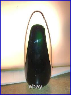 Murano Cenedese Vetraria Sommerso Bullet Dark Green in Clear paperweight 1950's