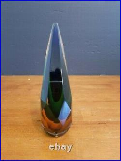 Murano Glass Alessandro Mandruzzato Sommerso Faceted Teardrop Paperweight Rare