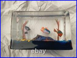 Murano Glass Fish Aquarium Rectangle Block (5.75 L x 3.75 H x 3 W)
