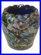 Murano-Glass-Millefiori-flowers-Vase-Paperweight-Cobalt-Blue-Inside-Handmade-01-kvhv