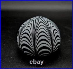 Murano Pulled Feather Matte Satin Art Glass Paperweight Attributed to Seguso