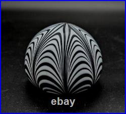 Murano Pulled Feather Matte Satin Art Glass Paperweight Attributed to Seguso