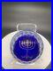 Murano-paperweight-Glass-Dome-Blue-Milliefiori-Bordered-Menorah-Gold-Label-01-cmf