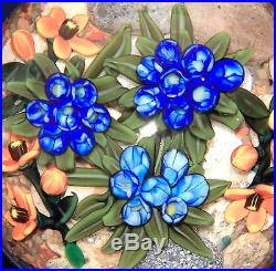 NEW Cathy RICHARDSON Alpine Bluebells Art Glass Paperweight