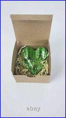 NEW Fire & Light Glass Recycled Signed Celery Heart Paperweight