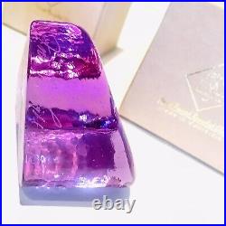 NEW Fire & Light Glass Recycled Signed Lavender Heart Paperweight Original Box