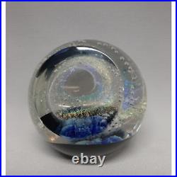 NEW Galaxy Orb 4 Swirls Dichroic Glass World Paperweight Signed Garrelts Glass