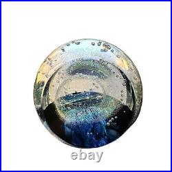 NEW Galaxy Orb 4 Swirls Dichroic Glass World Paperweight Signed Garrelts Glass