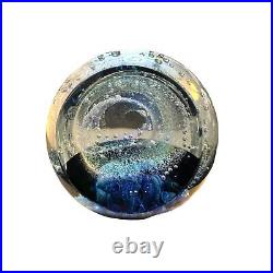 NEW Galaxy Orb 4 Swirls Dichroic Glass World Paperweight Signed Garrelts Glass