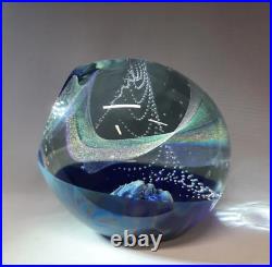 NEW Galaxy Orb 4 Swirls Dichroic Glass World Paperweight Signed Garrelts Glass