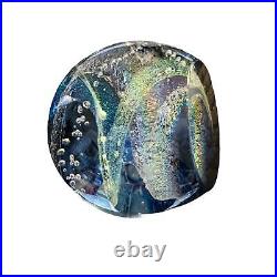 NEW Galaxy Orb 4 Swirls Dichroic Glass World Paperweight Signed Garrelts Glass