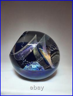 NEW Galaxy Orb 4 Swirls Dichroic Glass World Paperweight Signed Garrelts Glass