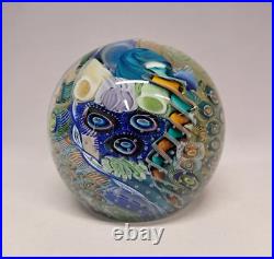 NEW Seascape Inspired Murrine & Cane 4 Glass Paperweight Signed S. Garrelts