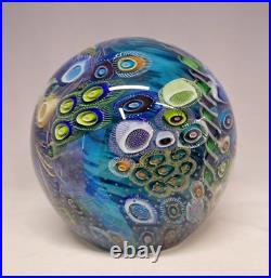 NEW Seascape Inspired Murrine & Cane 6 Glass Paperweight Signed Scott Garrelts