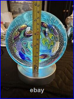 NEW Seascape Inspired Murrine & Cane Small Disc Art Glass Signed S. Garrelts