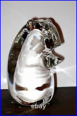 NEW in BOX STEUBEN glass RARE CHIPMUNK crystal I heart U Alvin squirrel MCM art