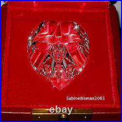 NEW in RED BOX STEUBEN Glass DIAMOND CUT HEART crystal ornament love MOM art