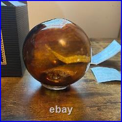 NIB Bella Balls Custom Pacific NW Art Glass Amber Fishing Float Sphere Kite Base