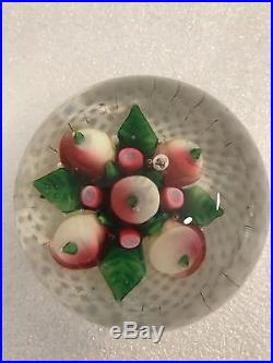 New England Glass Co. Pear and Cherry Antique Paperweight