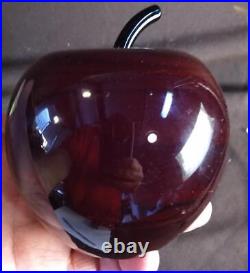 Old Vintage Artist Signed Art Glass Apple Sculpture Paperweight 1980 Patrick